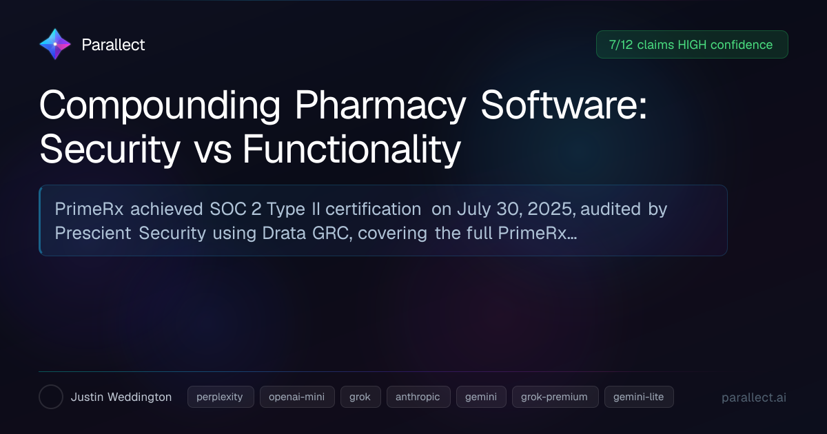 Compounding Pharmacy Software: Security vs Functionality — Parallect AI ...