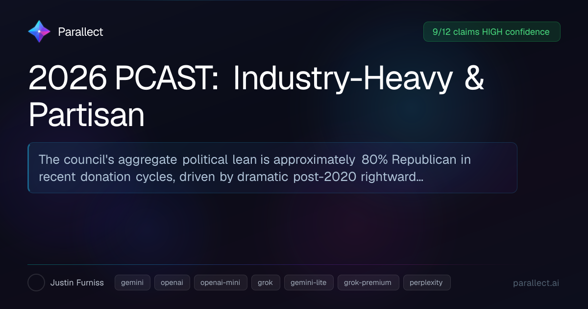 2026 PCAST: Industry-Heavy & Partisan — Parallect AI Research